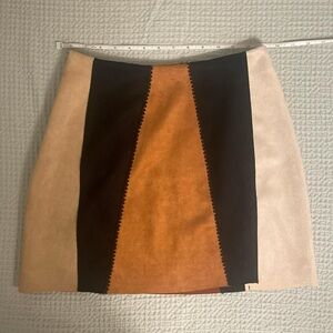 Colorblock Suede Skirt from Zara